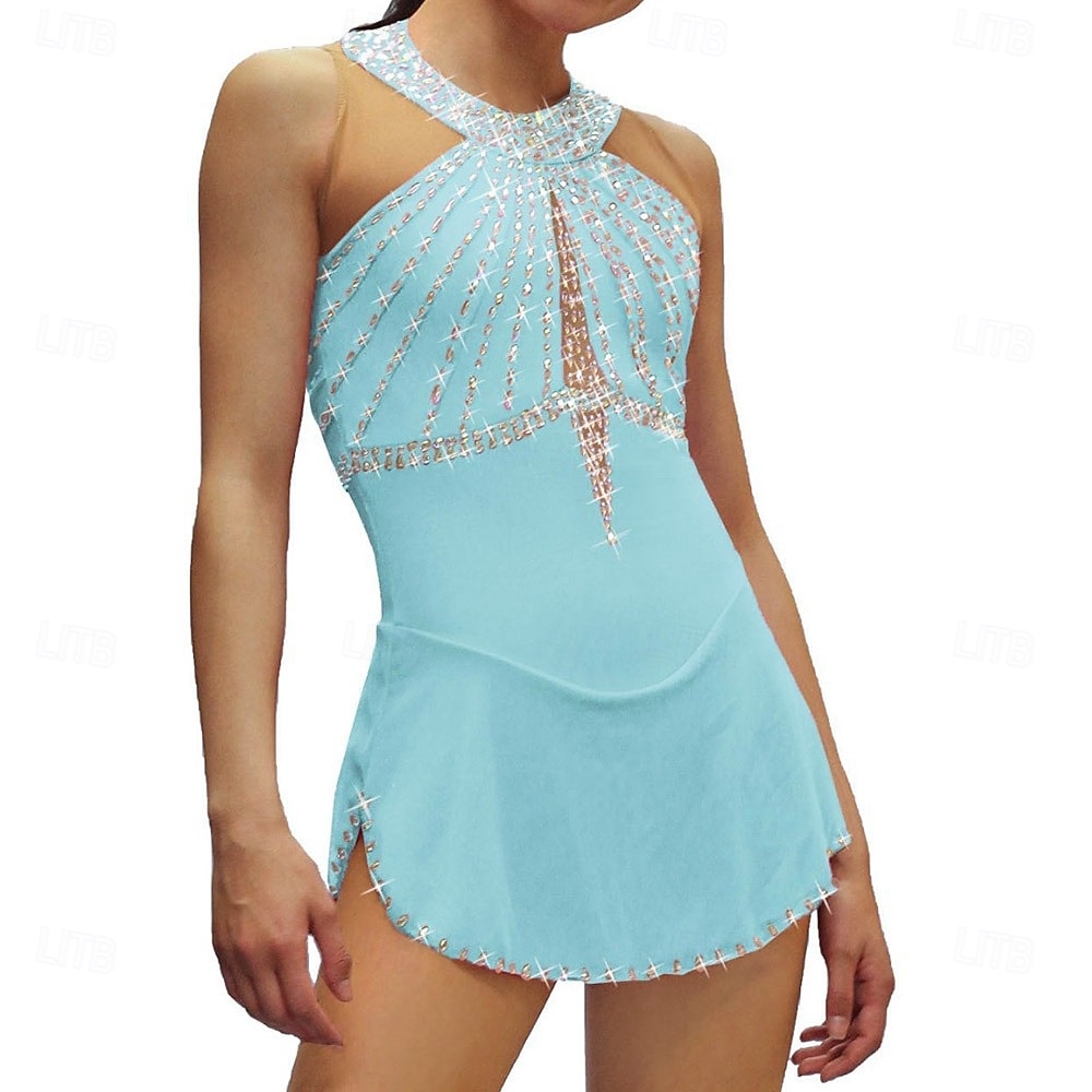 Vestido de patinaje artístico Chica Patinaje Sobre Hielo Vestidos Negro Rosa Azul Retazos Borlas Elástico Entrenamiento Competición Ropa de Patinaje Clásico Cristal / Strass Sin Mangas Patinaje sobre 2026 - $201.89 –P2