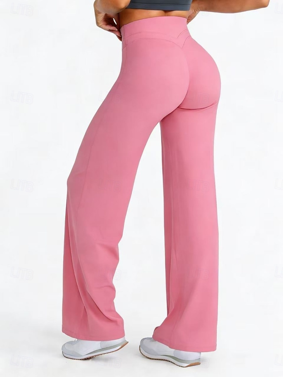 Damen Hose Freizeithose Gerade Mode Streetwear Basic Volle Länge Hohe Taille Einfach Elastischer Bund Bequem Atmungsaktiv Dehnbar Täglich Fitnessstudio Yoga Schwarz Rosa Burgunderrot Marineblau 2026 - $20.99 –P5