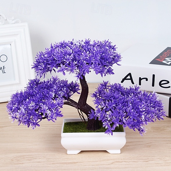 Mini-Bonsai-Bäume aus Kunststoff in Zementtöpfen, dreistämmige künstliche Kiefern-Bonsai, künstliche Topfpflanzen für die Dekoration von Wohnzimmer, Schreibtisch oder Homeoffice 2026 - $15.99 –P8