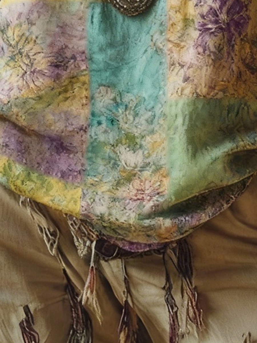 Damskie Koszulka w stylu boho Podkoszulek Koszulka Nadruk Kwiaty Zabytkowe Etniczne Codzienny Długi rękaw W serek Zwykłe topy Codzienny Weekend Ubrania wakacyjne Fioletowy Lato Wiosna Jesień 2026 - $25.99 –P3