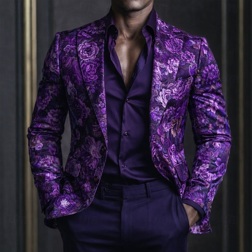 Homens Estampa floral Jaqueta Blazer Casaco Da Moda Confortável Respirável Artistíco Casual Diário Festa Formal Impressão 3D Botões Bolso multi Outono & inverno Primavera Entalhe Manga Longa Azul de 2026 por $85.99 –P3