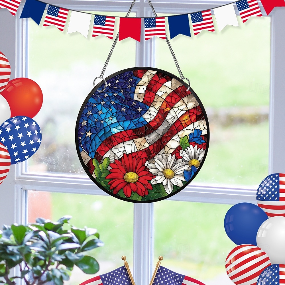 Cadena de hierro colgante para el Día de la Independencia de EE. UU., decoración colgante de acrílico para porche festivo. 2026 - $13.99 –P1