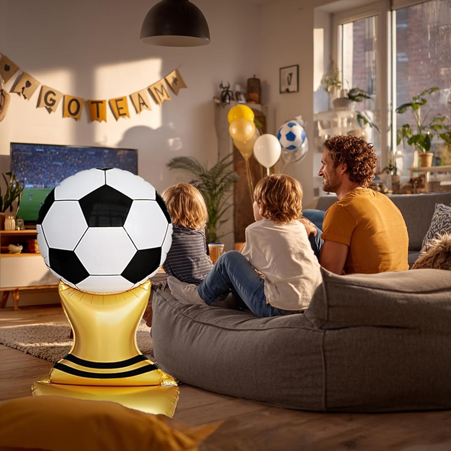 Balení 2 ks 47palcových fotbalových balónků s trofejí pro letní fotbalový zápas 2026, football leták, mylarové balónky s trofejí, velké fotbalové párty, sportovní akce, týmové oslavy 2026 - $21.99 –P6