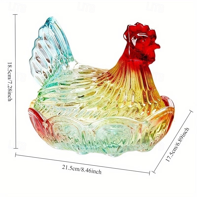 Potes de vidro cristal reutilizáveis em formato de galinha com tampas, ideais para guardar doces, frutas secas, salgadinhos ou como decoração de mesa. Também podem ser usados como prato para servir de 2026 por $62.99 –P13