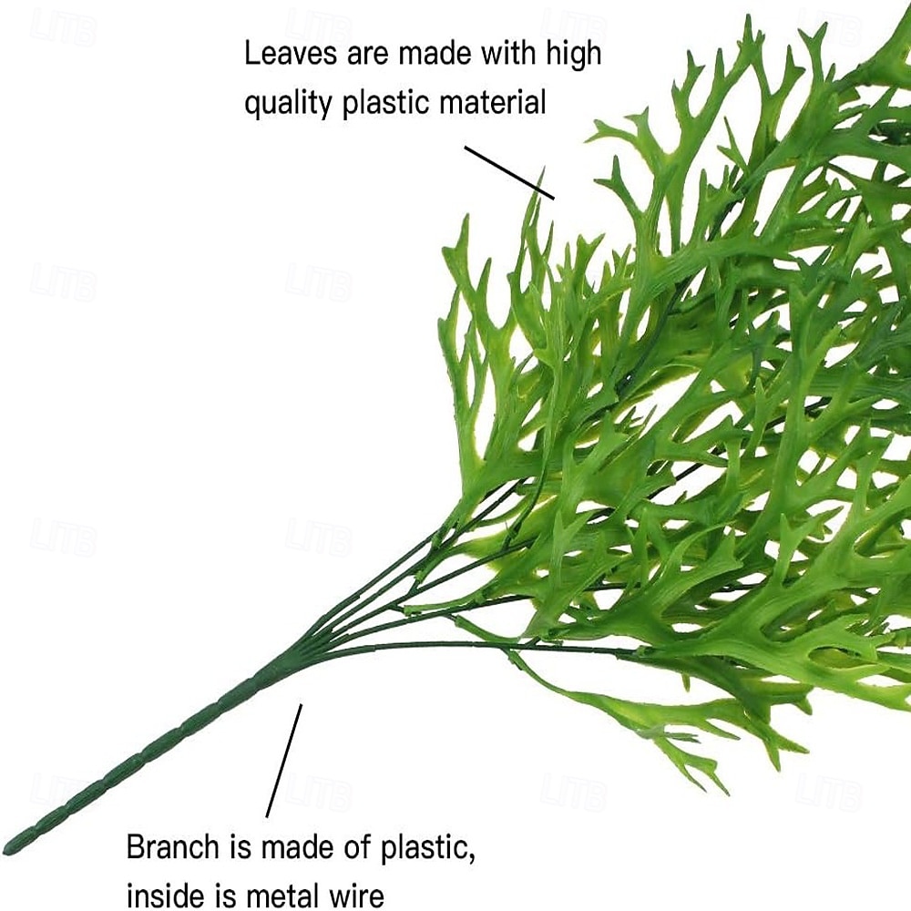 Sada 4 umělých závěsných rostlin z kapradiny staghorn, umělá kapradina, zeleň tropické džungle, listy révy vinné, na dekoraci na zeď, na svatbu, do zahrady, do domu, na venkovní dekoraci 2026 - $22.99 –P6