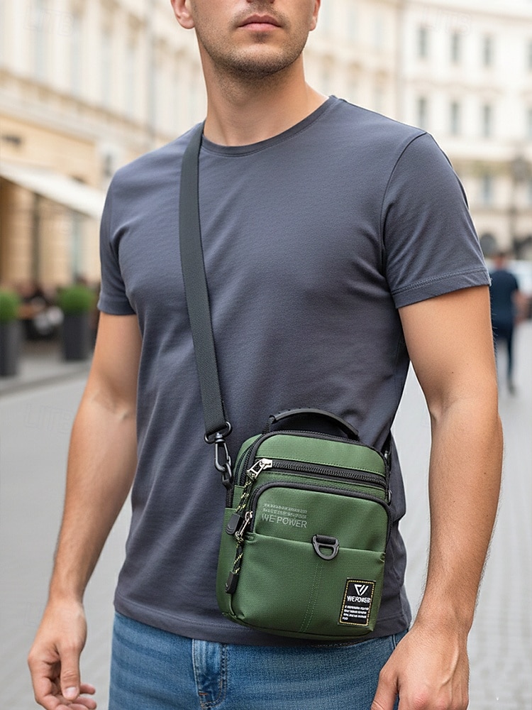 Wasserdichte Herren-Umhängetasche aus Polyester, leicht, geräumig mit mehreren Fächern, verstellbarem Gurt, in verschiedenen Farben erhältlich, ideal für Freizeit, Sport, Reisen und den Alltag. 2026 - $14.99 –P4