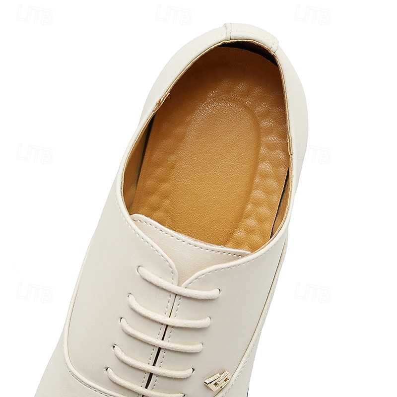 Sapatos sociais masculinos Oxford brancos em couro sintético, com design elegante de amarrar, ideais para casamentos e eventos formais. de 2026 por $54.99 –P7