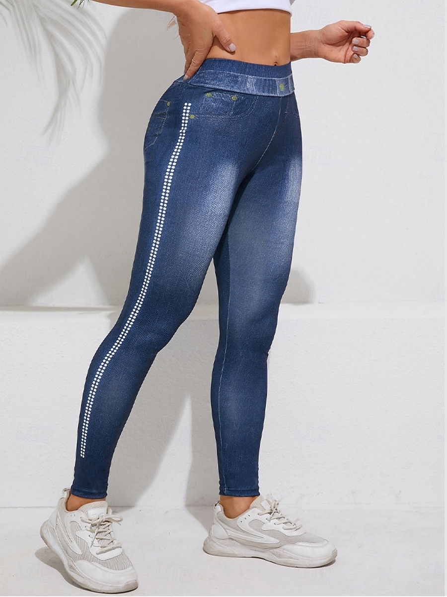 Femmes Pantalons Fuselés Leggings Jegging Vacances Streetwear Basique Longueur complète Taille moyenne Uni Cordon de serrage Avec Poches Confortable Micro-Élastique Haute Élasticité Quotidien Maison de 2026 ? $13.99 –P5