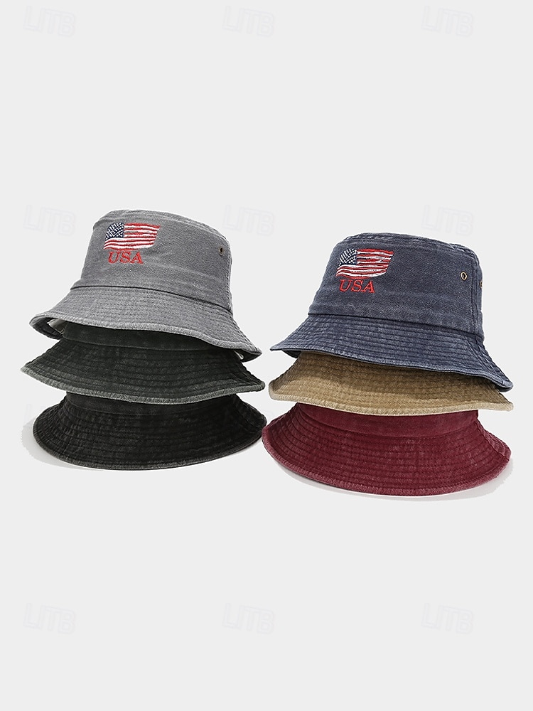 Cappello a secchiello in cotone maschile dell'anniversario dei 250 anni degli Stati Uniti ricamo con bandiera USA disponibile in più colori perfetto per il Giorno dell'Indipendenza gli Stati Uniti e del 2026 a $14.99 –P4