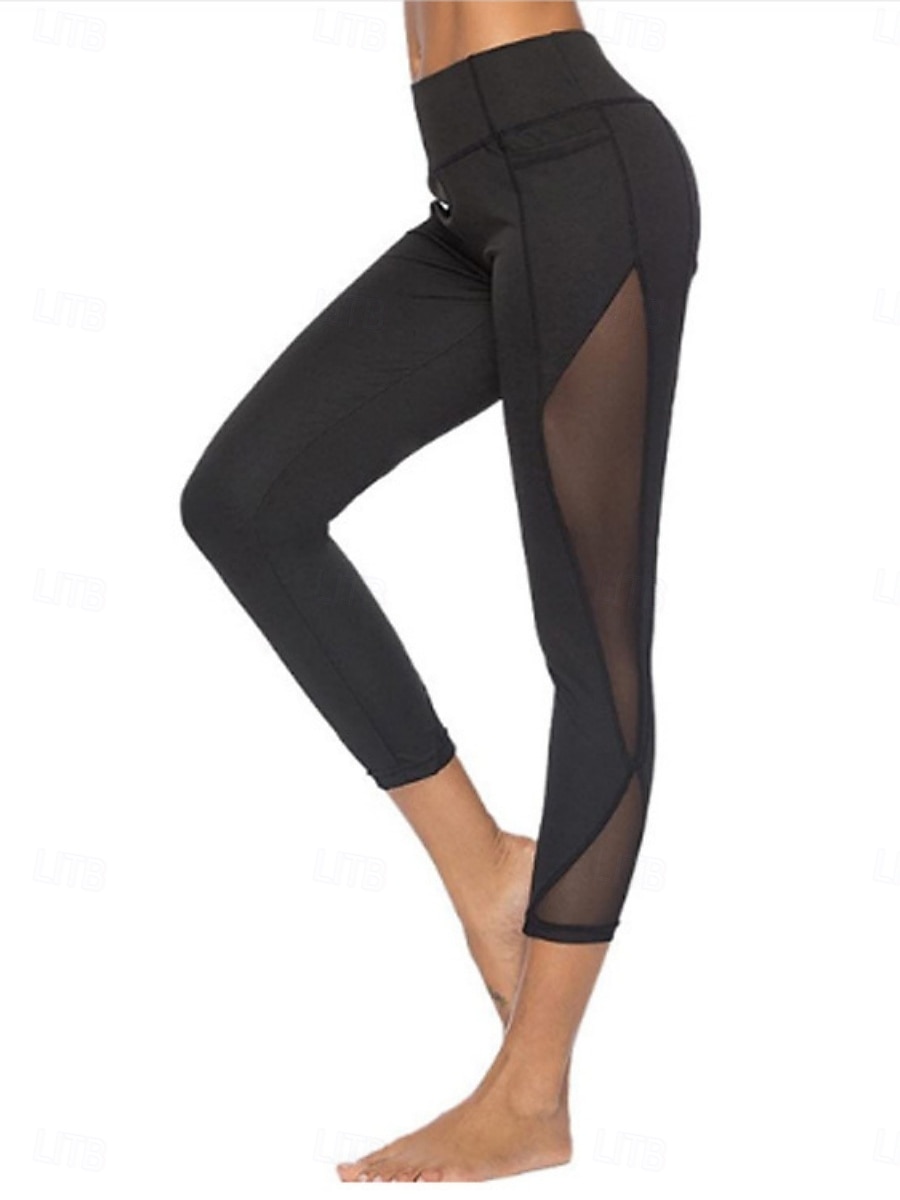 Per donna Pantaloni Leggings Vacanza Moda Streetwear Lunghezza al polpaccio Vita Alta Semplice Elastico in vita Rete Confortevole Elasticizzato Palestra Yoga Sport all'Aperto Nero Primavera Autunno del 2026 a $17.99 –P4