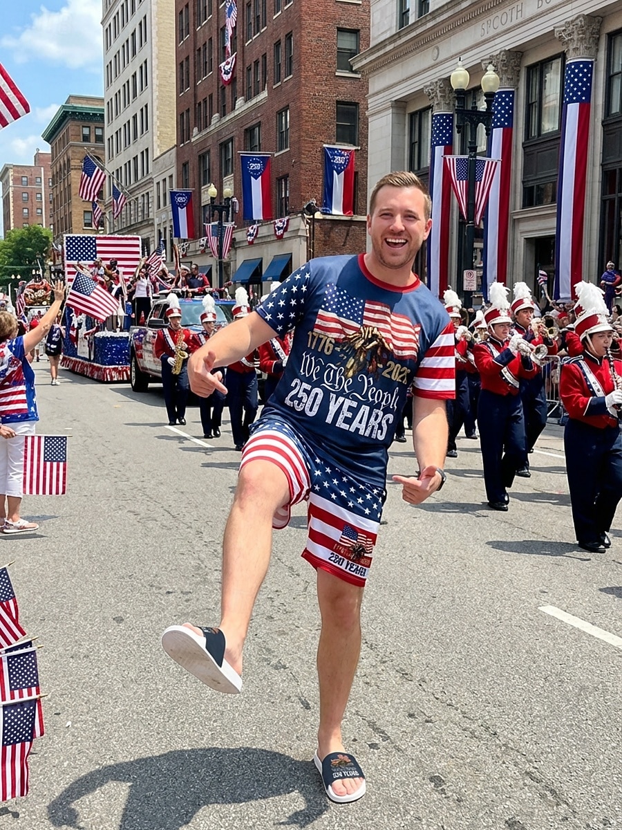 sandali da uomo per il 250° anniversario degli Stati Uniti: comode calzature patriottiche con stampa di bandiera per spiaggia, barbecue, sfilate e celebrazioni estive del 2026 a $24.99 –P4