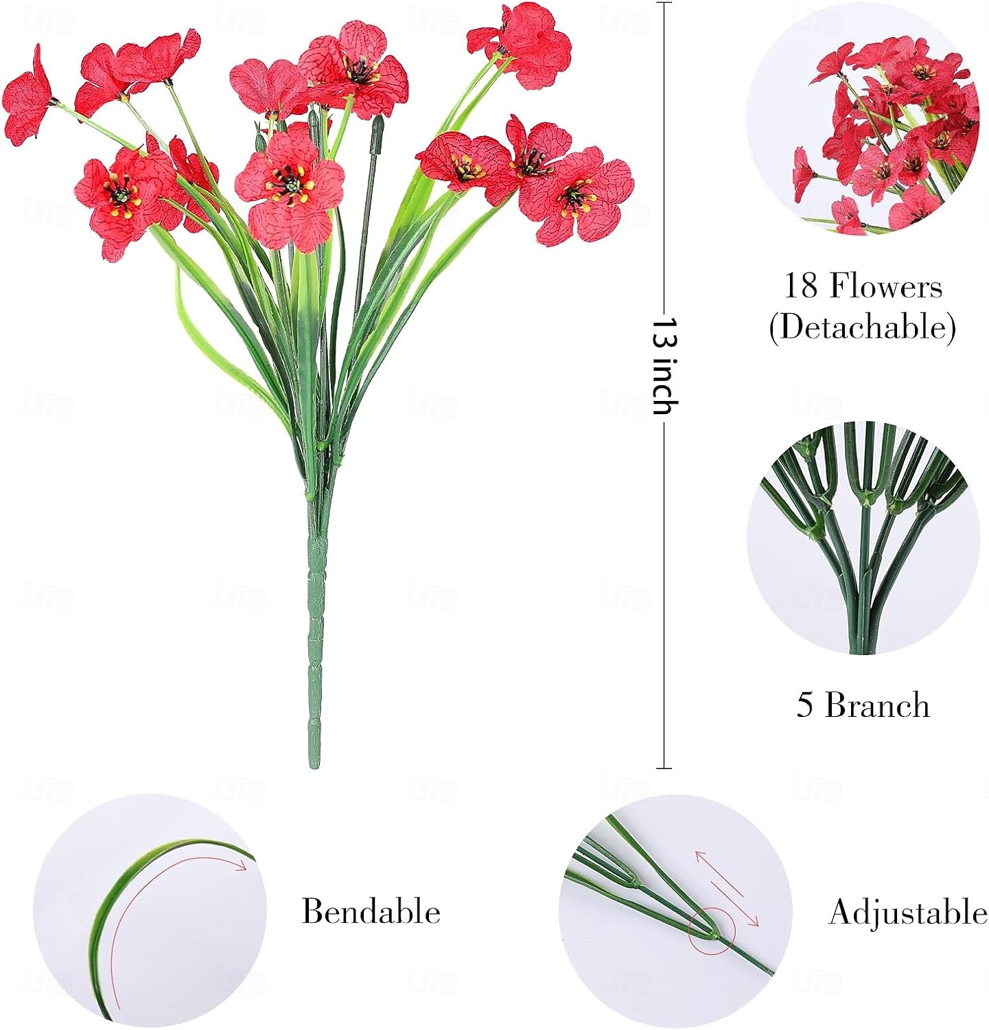 24 ramos de flores artificiais para decoração externa, patriótica, 250º aniversário, 4 de julho, Dia da Independência, flores artificiais de plástico que não desbotam, para jardim, varanda, floreira, de 2026 por $31.99 –P2