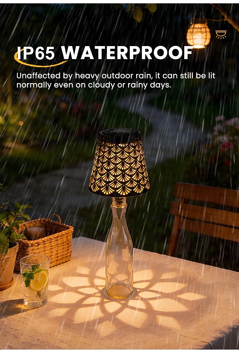 1 Pc Outdoor Solar LED Bottle Stopper Light, Wine Bottle Lamp, Embedded Light for Indoor Living Room, Dining Room, Bar, Camping, Tabletop Decor, Hollow Projection Accent Light 2026 - $23.99 –P3