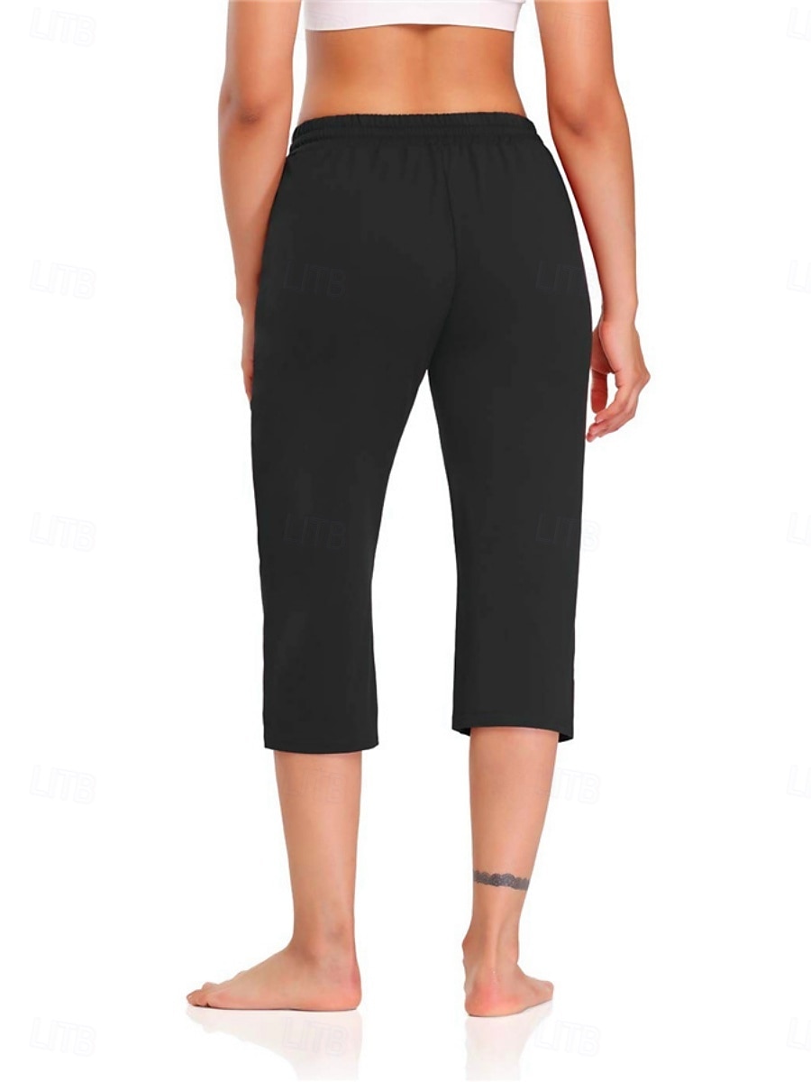 Per donna Chinos Dritto Vacanza Essenziale Casual Lunghezza al polpaccio Vita Alta Semplice Tasca Fascia Elastica Comodo Morbido Confortevole Elasticizzato All'aperto Streetwear blu navy Nero Grigio del 2026 a $22.99 –P4