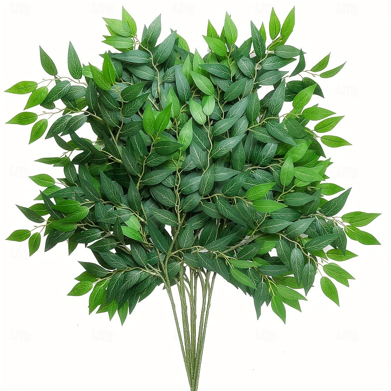 5 ks umělých stonků listů eukalyptu, svatební imitace jujube &banyánové listy, zeleň, větve, umělé rostliny ve stylu jarního lesa do bytové dekorace vázy 2026 - $20.99 –P3