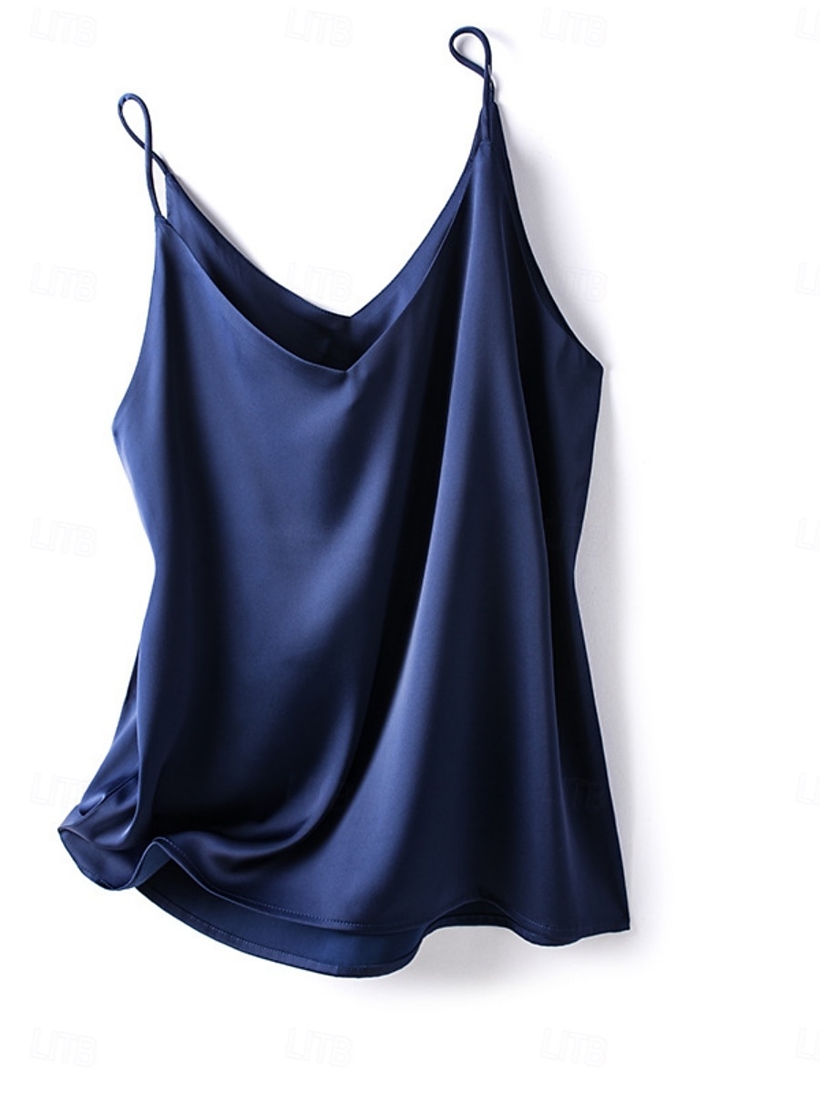 Damen Bluse Camisole-Tanktop Rückenfrei Einfach Stilvoll Ärmellos Träger Normale Oberteile Ferien Ausgehen Blau Koralle Rot Hellgrün Marineblau Sommer Frühling 2026 - $13.49 –P3