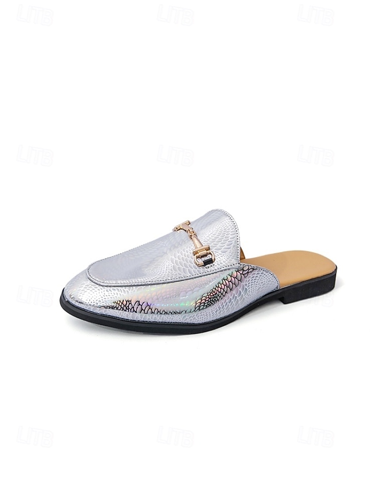 Men's Faux Leather Green Textured Slip-On Loafers, Elegant and Bold Wedding Shoes for Special Occasions 2026 - $46.99 –P6