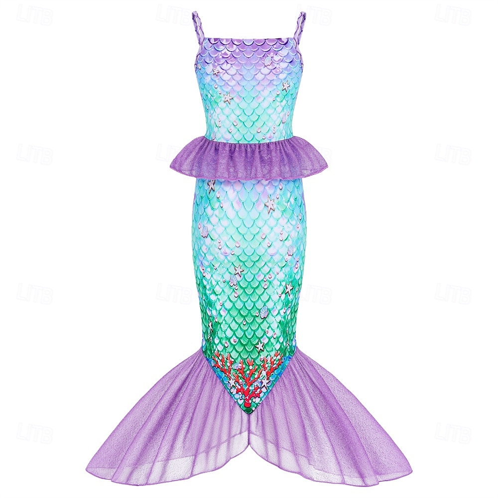 sereia Princesa sereia Vestidos Fantasia de festa temática Fantasias for Para Meninas Crianças Carnaval Baile de Máscaras Festa Feriado de 2026 por $23.99 –P3