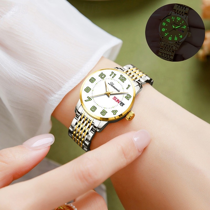Relógio feminino digital com pulseira de aço inoxidável, calendário e indicador de semana, moderno e elegante para o dia a dia, viagens, uso noturno, ocasiões casuais, esportes e negócios. de 2026 por $19.99 –P9