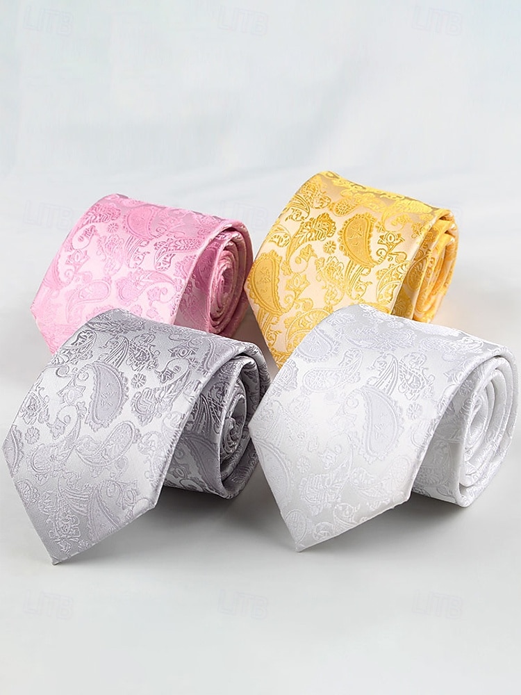 Pánská kravata s paisley vzorem, polyesterový materiál, více barev, ideální pro svatby a formální události 2026 - $14.99 –P9