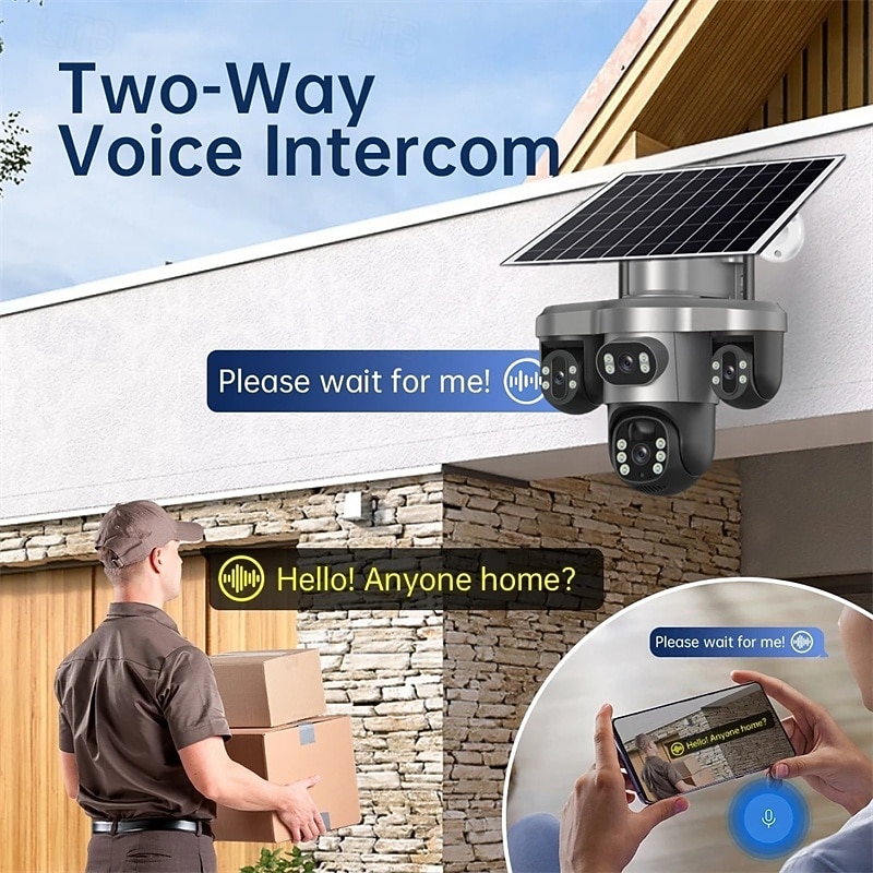 8K Solar-Powered Surveillance Camera Full HD Triple Lens Color Night Vision Human Detection Two-Way Audio IP66 Waterproof Rating 2026 - $185.99 –P5