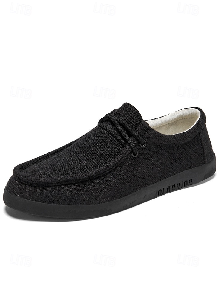 Miesten beigenväriset espadrille-slip-on-kengät, pehmeä kangaspäällinen, rento mukavuuspohja, rento ulkoilutyyli lomalle, kävelyyn ja matkustamiseen 2026 - $34.99 –P6