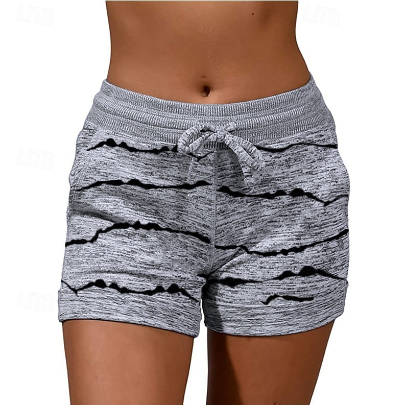 Damen Jogginghose Chinos Shorts Urlaub Mode Streetwear Kurz Hohe Taille Gestreift Elastischer Bund Drucken Bequem Komfort Weich Dehnbar Outdoor Urlaub Straße Blau Hellgrau Königliches Blau Purpur 2026 - $16.99 –P3