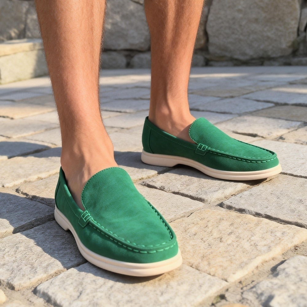 scarpe casual slip-on da uomo, tomaia in pelle scamosciata comoda, facili da indossare, perfette per la spiaggia, il resort e lo stile delle vacanze del 2026 a $42.99 –P6