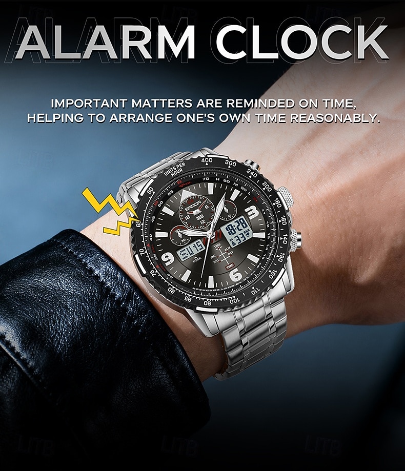 SANDA Men Digital Watch Luxury Outdoor Fashion Luminous Stopwatch Alarm Clock Calendar Stainless Steel Watch 2026 - $47.99 –P11