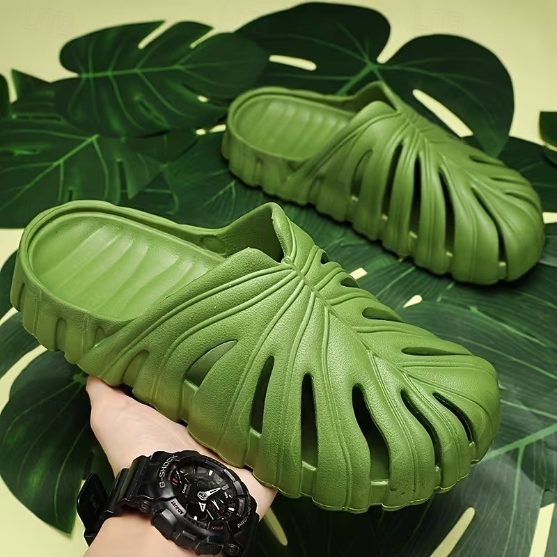 Papuci casual de vară pentru bărbați și femei, papuci de exterior cu talpă groasă din raion de bambus, pantofi cu gaură în spate, model broască țestoasă 2026 - $24.99 –P6