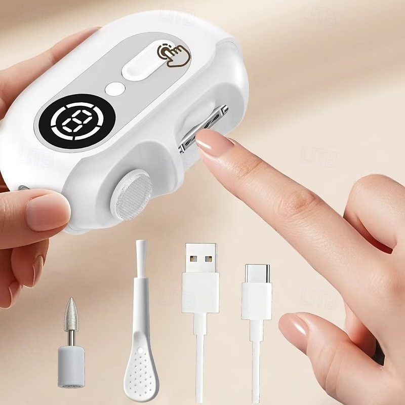 Электрическая пилочка для ногтей 4-в-1 с аккумулятором и светодиодной подсветкой, питанием от USB, обеспечивает салонное качество, имеет 2 скорости и подходит для женщин, мужчин, взрослых и пожилых 2026 - $45.99 –P1