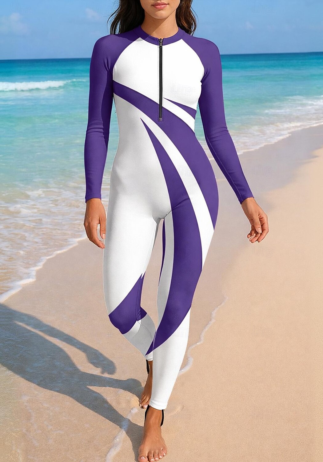 Per donna Top sottomuta Cerniera Frontale UPF50+ Asciugatura Rapida Leggero Manica Lunga Body Maglia da nuoto Surf Spiaggia Sport Acquatici Estate del 2026 a $49.99 –P7