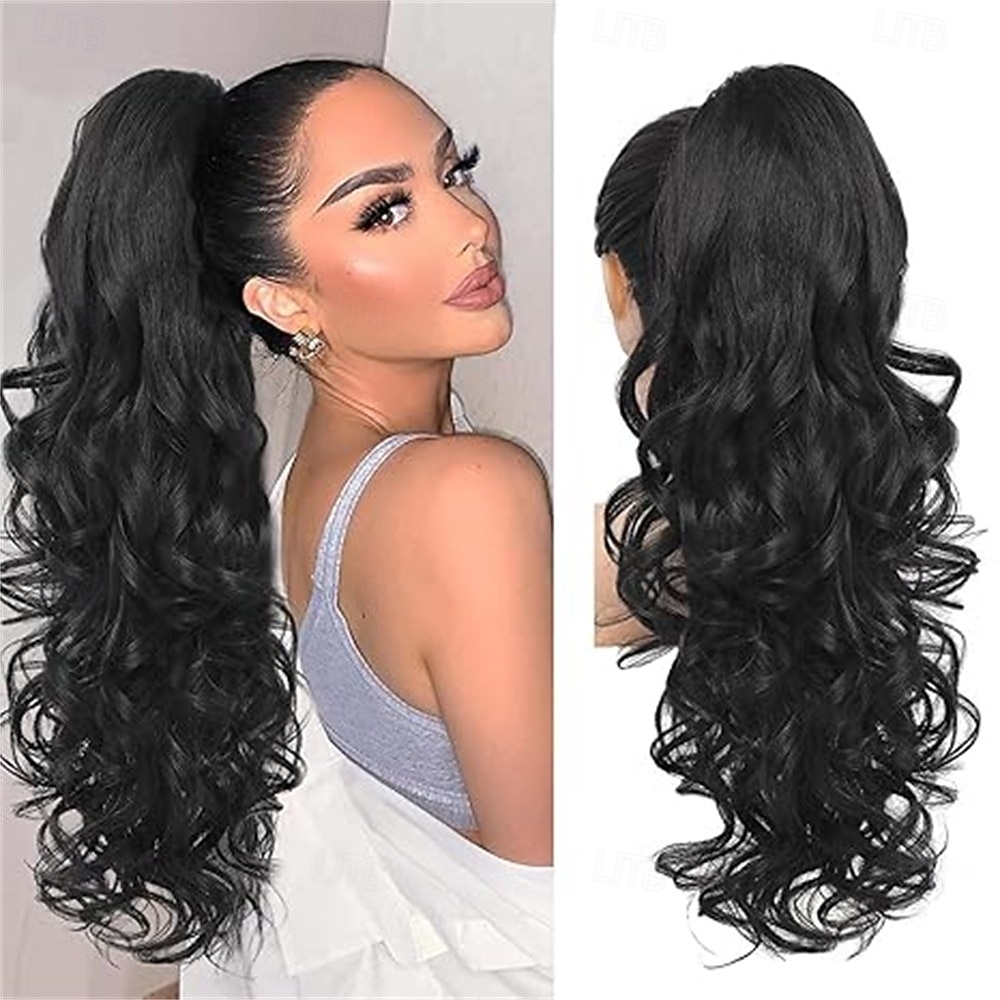 24 tuuman pitkä laineikas poninhäntäpidennys, viininpunainen ombre-kynsipidike, pitkä kihara laineikas viininpunainen poninhäntäpidennys, leukaklipsillä varustettu poninhäntäpidennys naisille, 24 2026 - $22.99 –P4