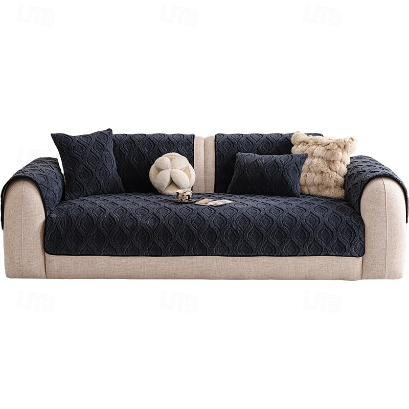 Funda de sofá de felpa gruesa de invierno antideslizante, protector de cojín para sofá, resistente a las mascotas y antiarañazos, funda para muebles 2026 - $14.49 –P2