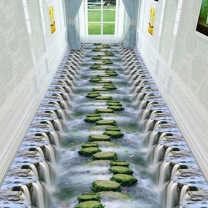 Loperkleed met 3D optische illusie, 2D plat bedrukt tapijt voor woonkamer, slaapkamer, volledige dekking, hal, gang, aanpasbare vloermat, antislip keukendeurmat 2026 - $8.99 –P5