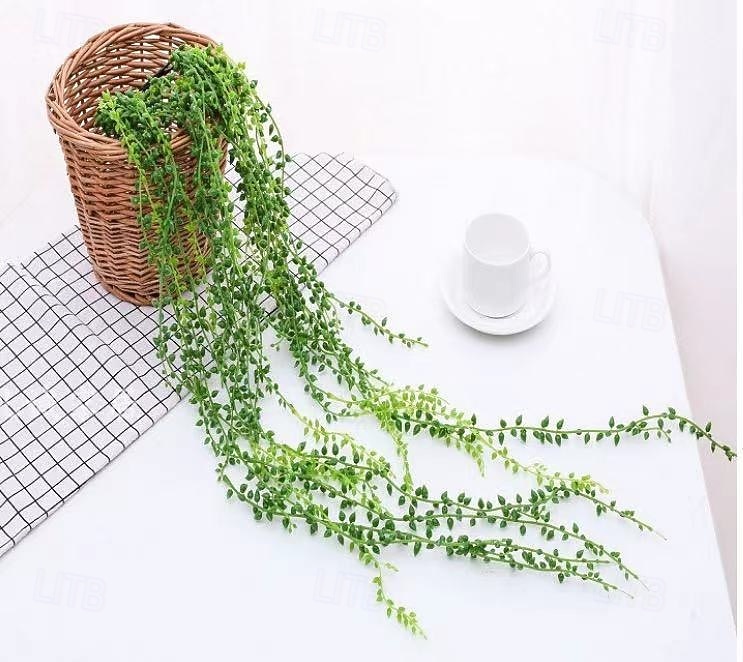6 ks umělých perlových šňůrek, závěsné rostliny, imitace sukulentních popínavých rostlin, nástěnná zeleň na pozadí pro domov, svatbu &venkovní dekorace 2026 - $21.99 –P3
