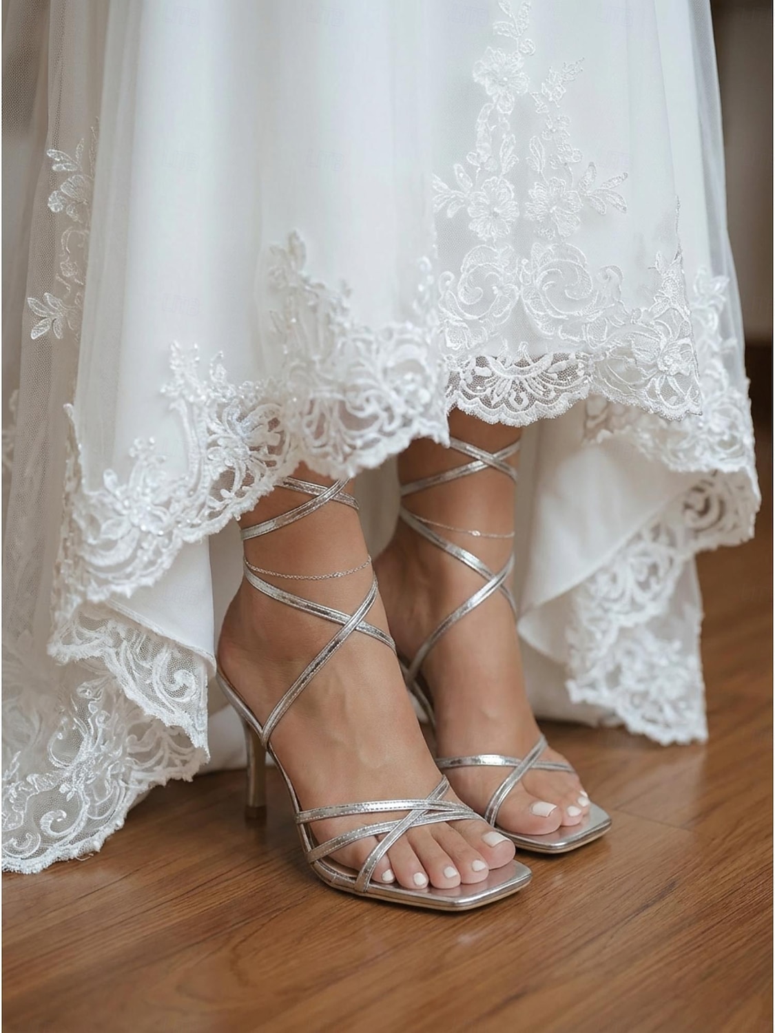 sandali da donna con tacco alto e cinturino color carne - eleganti scarpe da sposa con lacci per spose, matrimoni in giardino e occasioni speciali del 2026 a $32.99 –P4