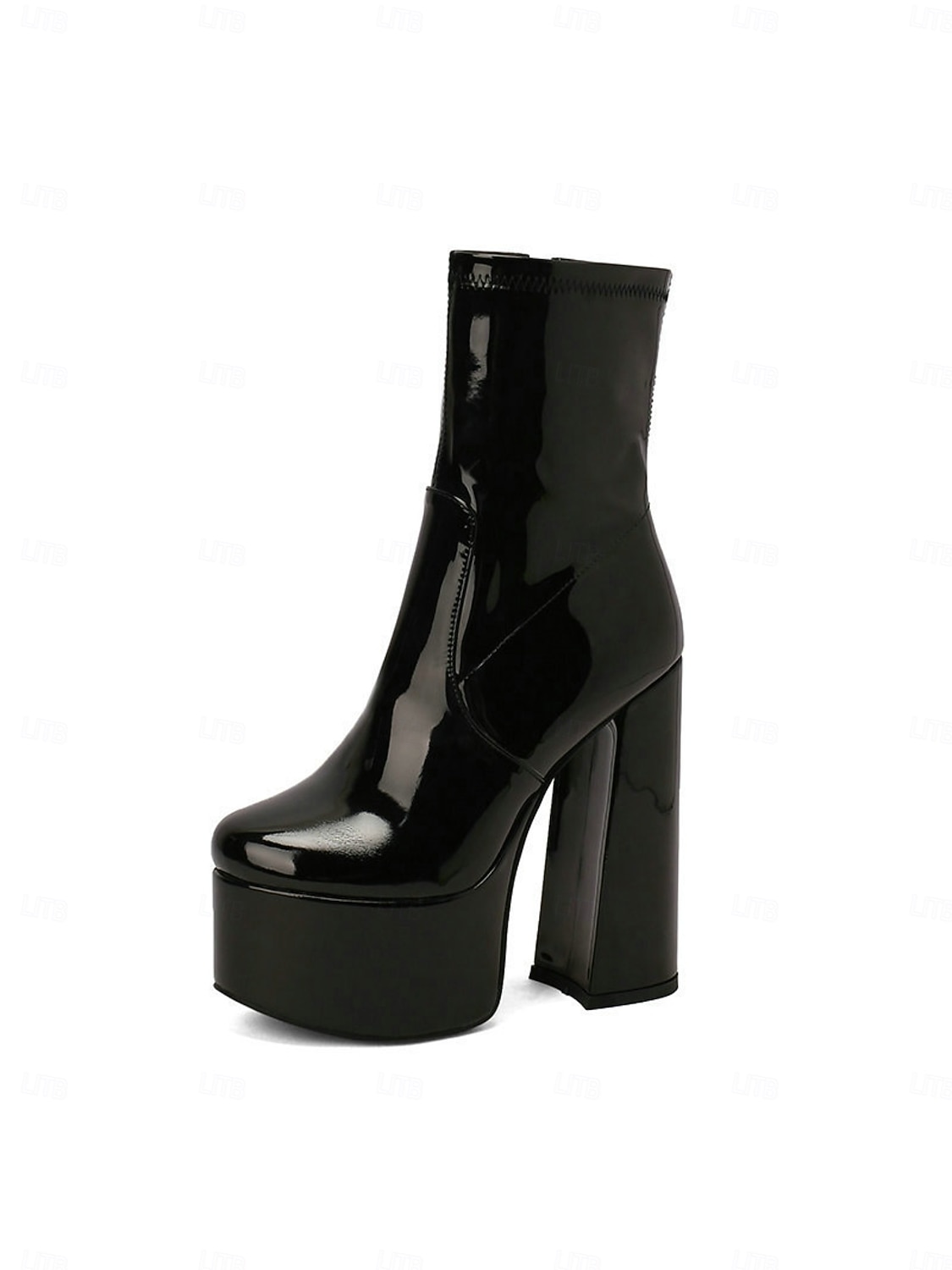 Women's Patent Leather Platform Ankle Boots with Chunky High Heels - Modern Fashion Statement Boots for Women, Ideal for Nightlife, Parties, Clubs and Evening Outfits 2026 - $64.99 –P5