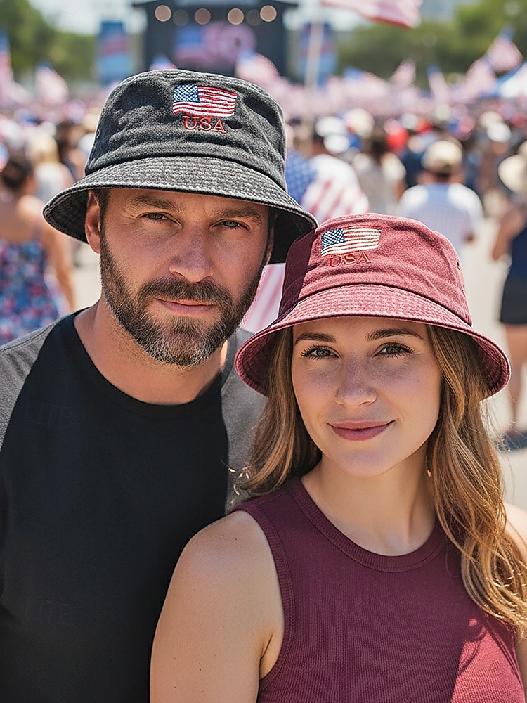 Cappello a secchiello in cotone maschile dell'anniversario dei 250 anni degli Stati Uniti ricamo con bandiera USA disponibile in più colori perfetto per il Giorno dell'Indipendenza gli Stati Uniti e del 2026 a $14.99 –P2