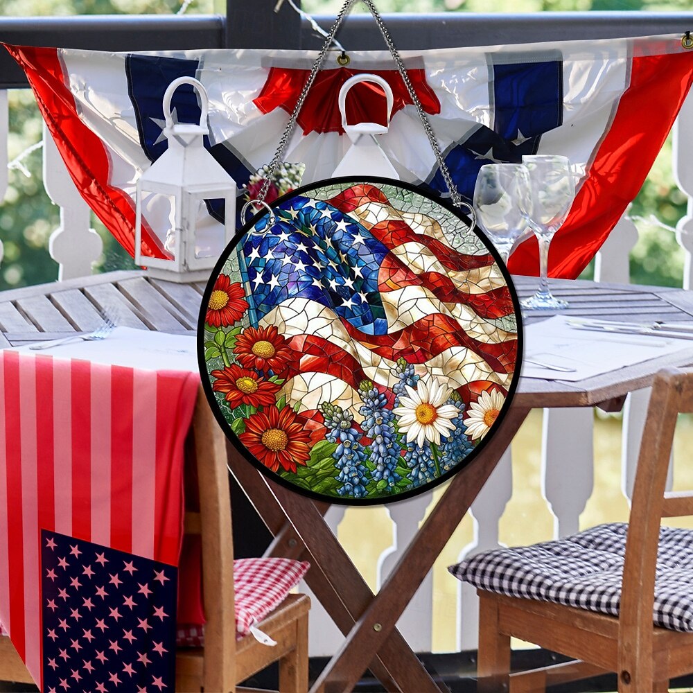 Cadena de hierro colgante para el Día de la Independencia de EE. UU., decoración colgante de acrílico para porche festivo. 2026 - $13.99 –P2