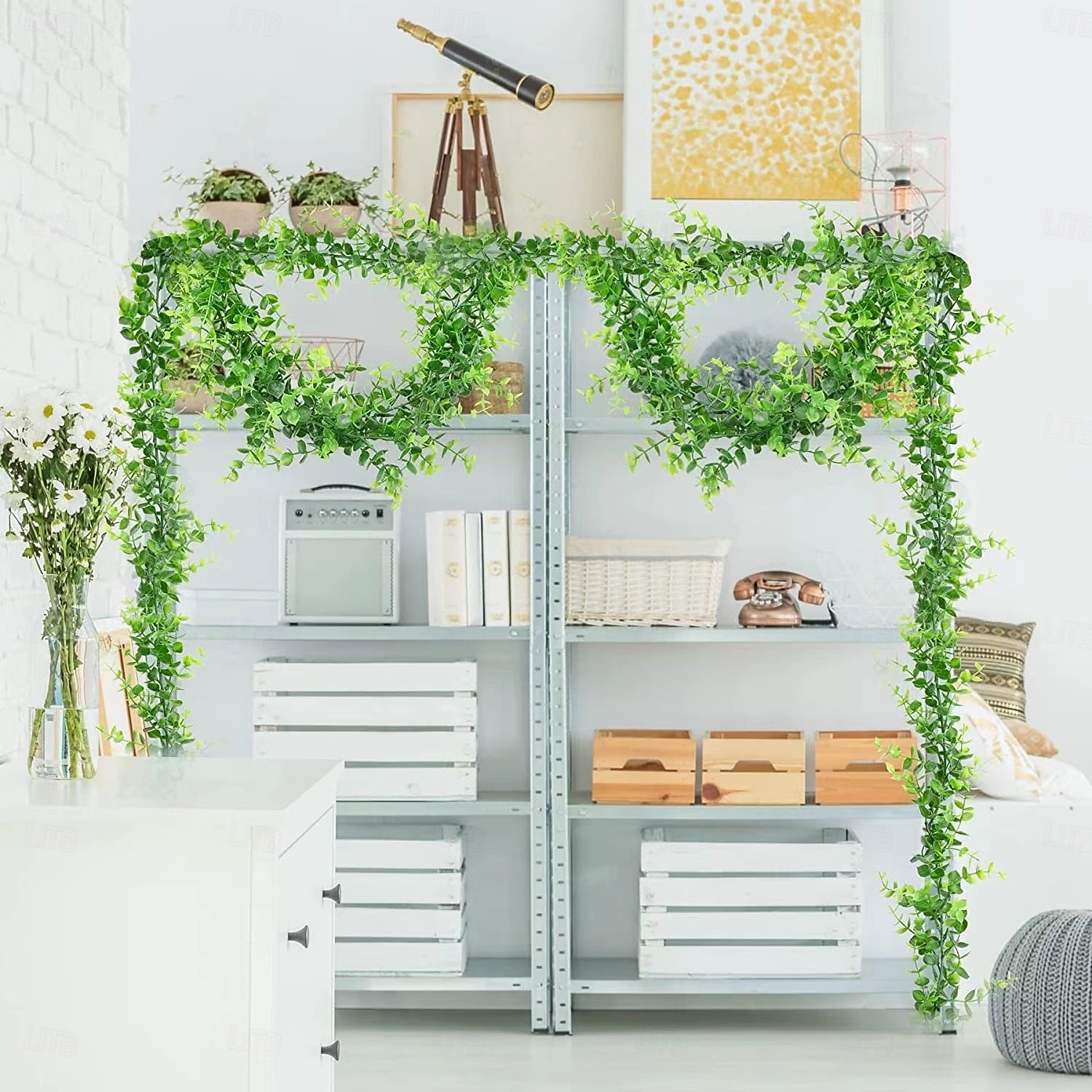 6 szt. sztucznych eukaliptusów, sznur eukaliptusa, 6 stóp, liście eukaliptusa, zielona girlanda na wesele, kolację, dom, zielona 2026 - $26.99 –P5