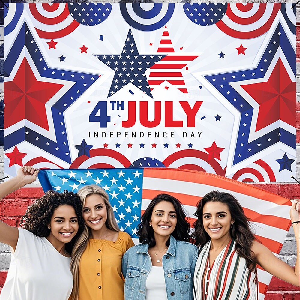 uavhengighetsdagen banner bakgrunn stoff festival utstillingsvindu veggdekorasjon hengende stoff flagg 2026 - $17.99 –P8