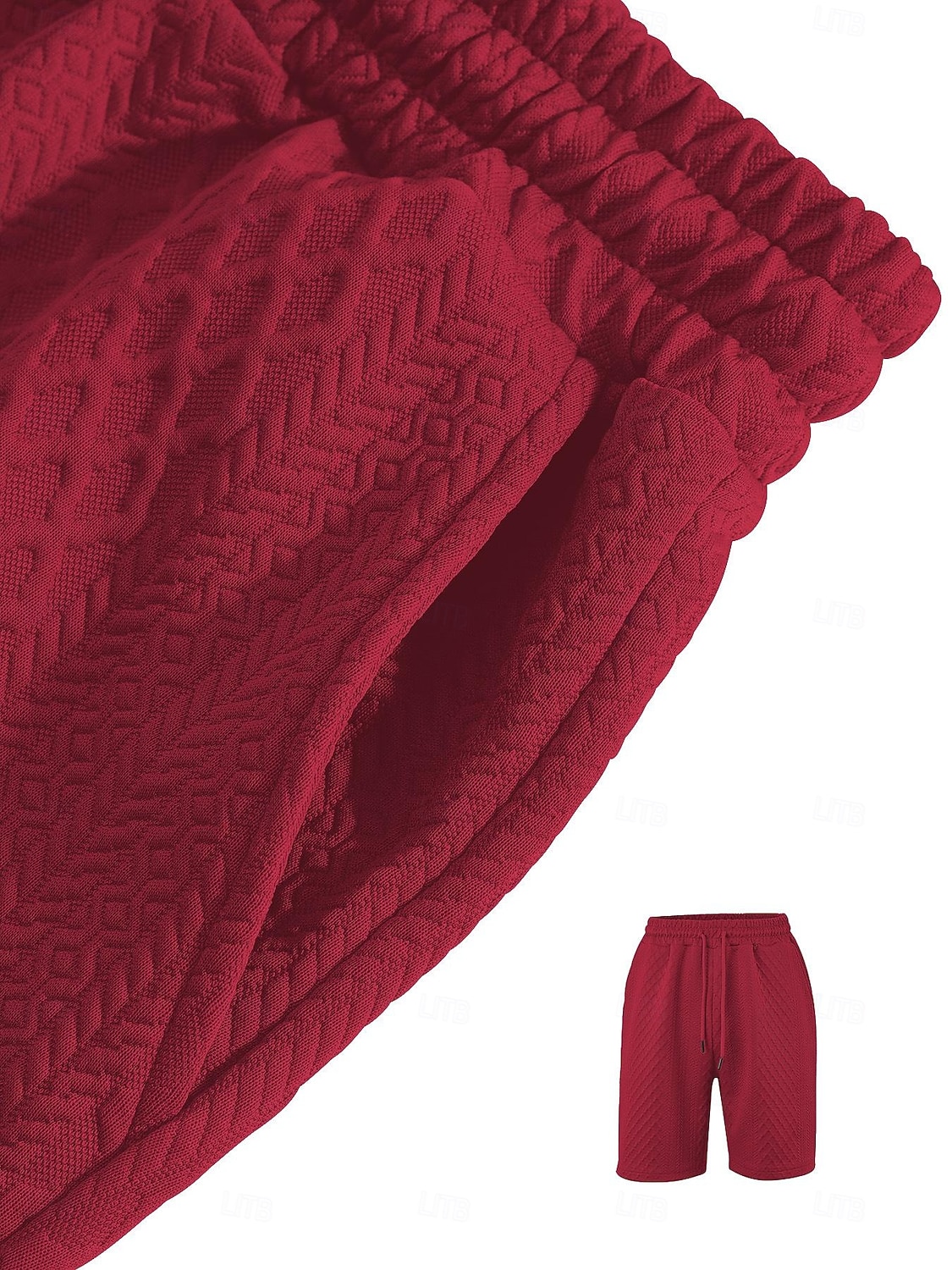 Herr Shorts Casual shorts Jacquard Slät Strukturerad Komfort Andningsfunktion Över Knät Ledigt Utomhus Strand Semester Mode Ljusgrå Microelastisk 2026 - $18.99 –P9