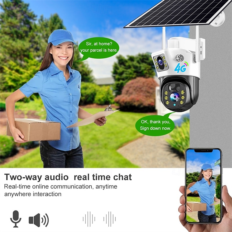 Κάμερα ασφαλείας 4 mp wifi, ηλιακή ενέργεια, περιστροφή 360 μοιρών, απομακρυσμένη πρόσβαση, νυχτερινή όραση, αδιάβροχη IP65 2026 - $121.99 –P3