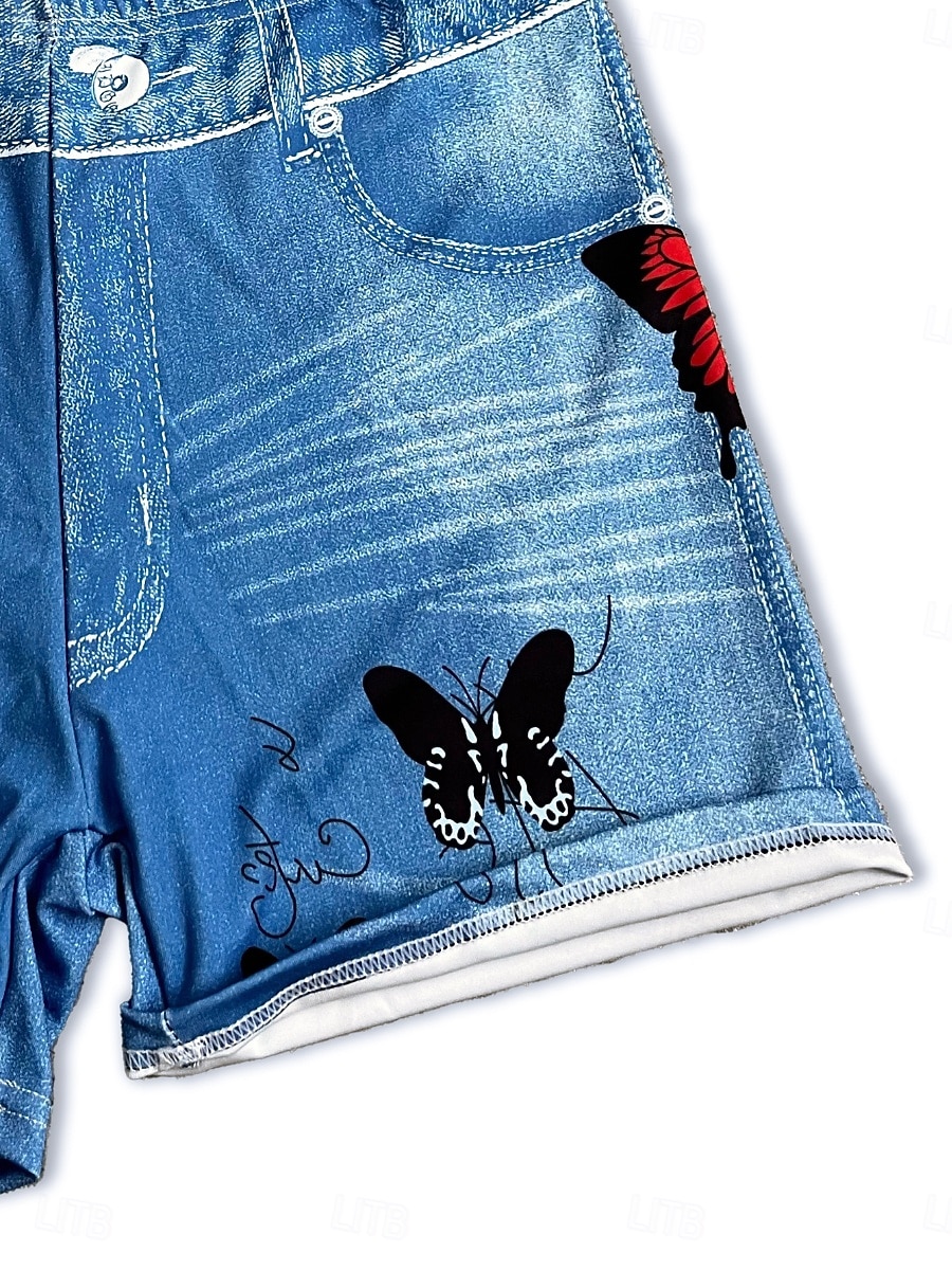 Damen Chinos Shorts Streetwear Lässig Kurz Mittlere Taillenlinie Schmetterling Drucken Bequem Dehnbar Täglich Heim Outdoor Blau Königliches Blau Hellblau Sommer Frühling Lässiger Schnitt 2026 - $10.99 –P19