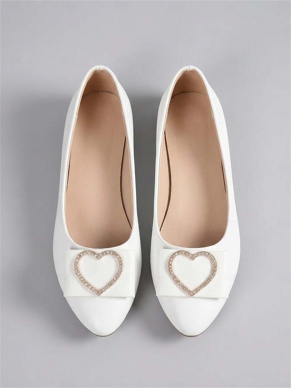 Sapatilhas pretas de bico fino para mulheres com fivela de coração de strass – sapatos confortáveis com laço, ideais para o trabalho, deslocamentos e uso diário. de 2026 por $19.99 –P2