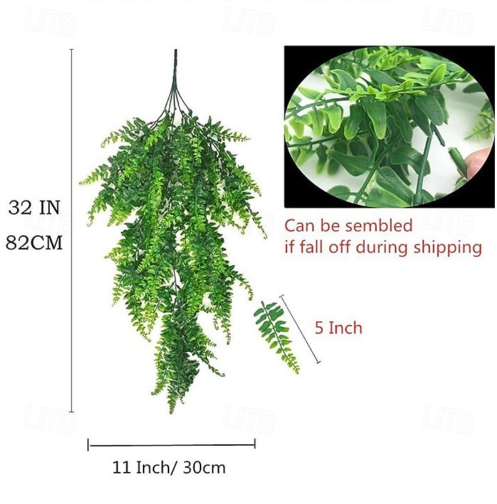 4 wiązki wiszących sztucznych roślin, odporna na promieniowanie UV, sztuczna paproć bostońska, realistyczna sztuczna zieleń, plastikowe pnącza bluszczu do ściany, do domu, pokoju, ogrodu, wesela, 2026 - $19.99 –P4