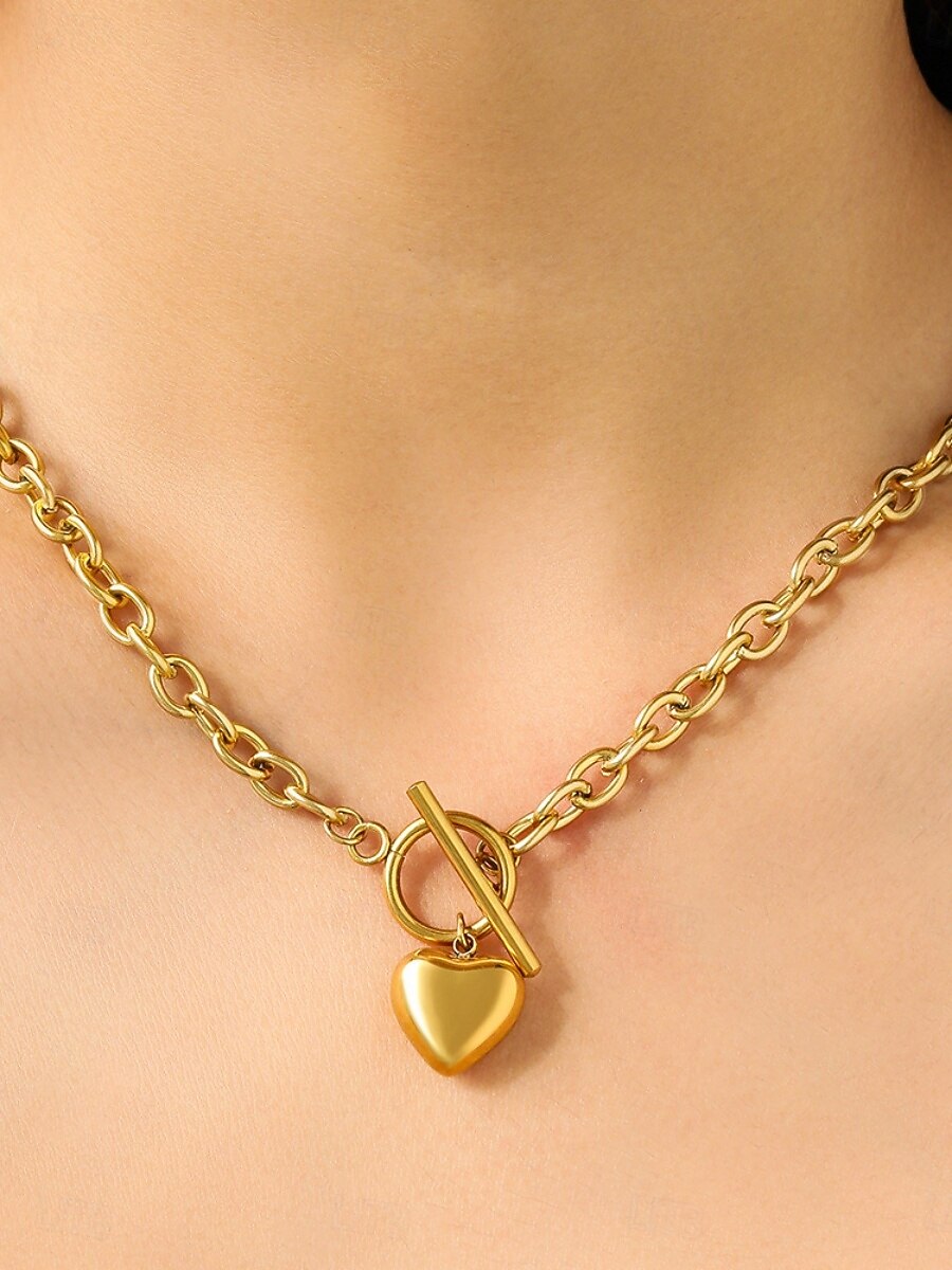 1 Stück Anhänger Halskette Halskette For Damen Täglich Straße Geschenk Edelstahl Liebe 2026 - $5.99 –P1