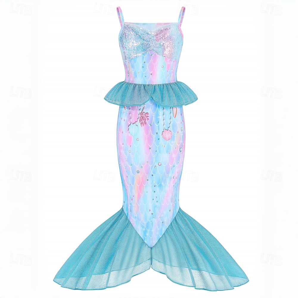 sereia Princesa sereia Vestidos Fantasia de festa temática Fantasias for Para Meninas Crianças Carnaval Baile de Máscaras Festa Feriado de 2026 por $23.99 –P3