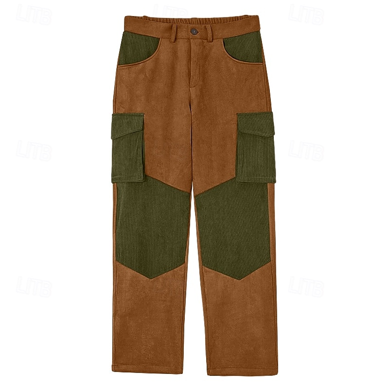 Per uomo Pantaloni Cargo Pantaloni Pantaloni in velluto a coste Pantaloni in finta pelle scamosciata Pantaloni casual Tasca Elastico in vita Multi-tasche Semplice Comodità Morbido Lunghezza intera del 2026 a $22.99 –P14